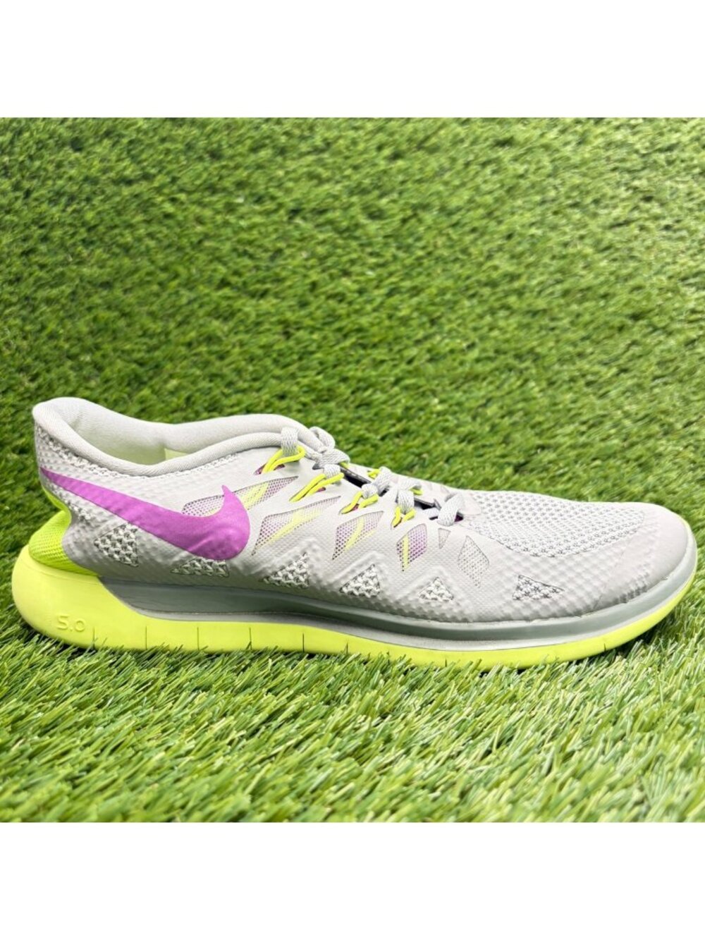 Nike Free 5.0 Womens Size 10.5 Gray Green Purple Athletic Running Shoes Sneakers